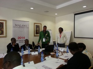 Dumase Zgambo-Mapemba, MEIC Project Manager: Training and Media conducting the training.