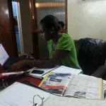 Jane Chirwa working.