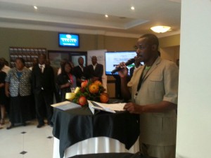 MESN Chairperson, Steve Duwa, gives his remarks at the MEIC launch.